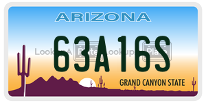 63A16S license plate in Arizona