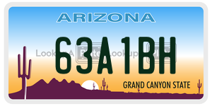 63A1BH license plate in Arizona