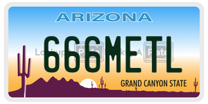 666METL license plate in Arizona