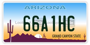 66A1HC license plate in Arizona