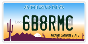 6B8RMC license plate in Arizona
