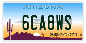 6CA8WS license plate in Arizona