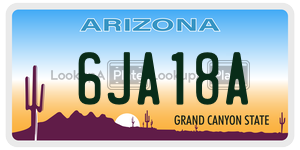 6JA18A  license plate in AZ