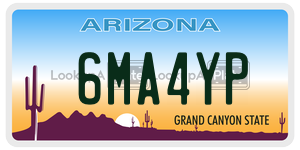 6MA4YP license plate in Arizona