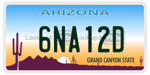 6NA12D license plate in Arizona