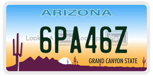 6PA46Z  license plate in AZ