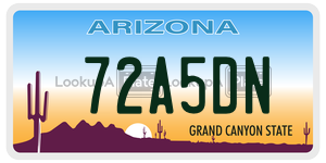 72A5DN  license plate in AZ