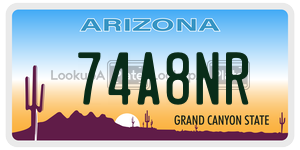74A8NR license plate in Arizona