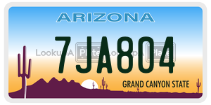 7JA804  license plate in AZ
