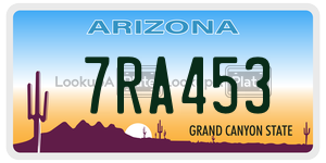 7RA453  license plate in AZ