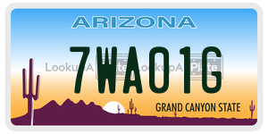7WA01G  license plate in AZ