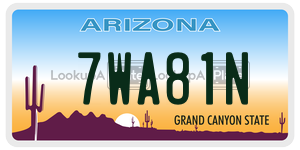 7WA81N  license plate in AZ