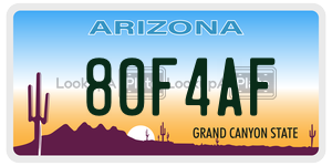 80F4AF  license plate in AZ