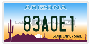 83A0E1  license plate in AZ