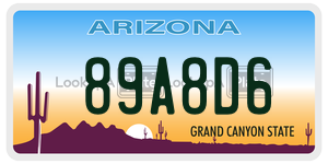 89A8D6  license plate in AZ