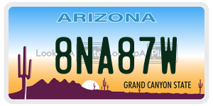 8NA87W  license plate in AZ
