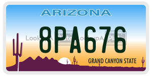 8PA676  license plate in AZ