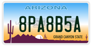 8PA8B5A  license plate in AZ