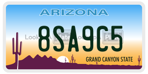8SA9C5  license plate in AZ