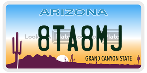 8TA8MJ license plate in Arizona