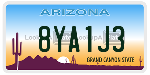 8YA1J3  license plate in AZ