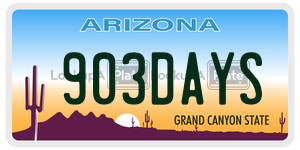 903DAYS license plate in Arizona