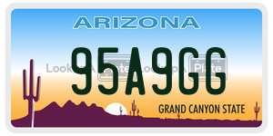 95A9GG  license plate in AZ