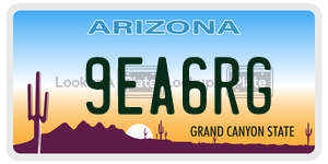 9EA6RG  license plate in AZ