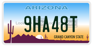 9HA48T license plate in Arizona