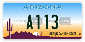 A113 license plate in Arizona