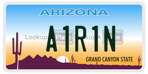 A1R1N license plate in Arizona