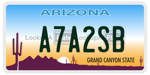 A7A2SB  license plate in AZ