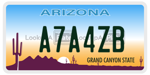 A7A4ZB license plate in Arizona