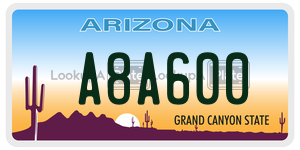 A8A600  license plate in AZ