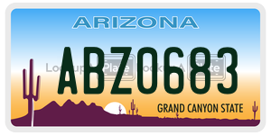 ABZ0683  license plate in AZ