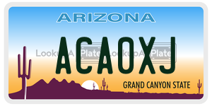 ACA0XJ license plate in Arizona