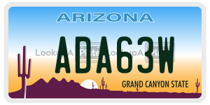 ADA63W  license plate in AZ