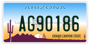 AG90186 license plate in Arizona