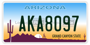 AKA8097 license plate in Arizona