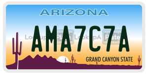 AMA7C7A license plate in Arizona