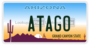 ATAGO license plate in Arizona