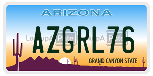 AZGRL76  license plate in AZ