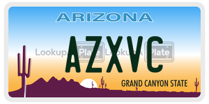 AZXVC  license plate in AZ