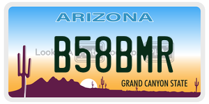 B58BMR license plate in Arizona