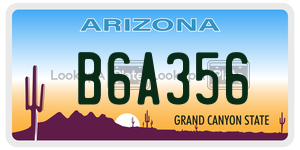 B6A356  license plate in AZ