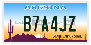 B7A4JZ license plate in Arizona