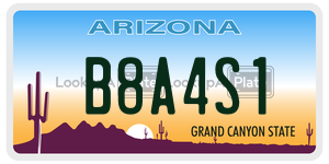 B8A4S1  license plate in AZ