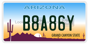B8A86Y  license plate in AZ
