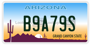 B9A79S  license plate in AZ
