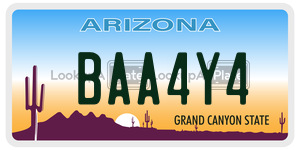 BAA4Y4 license plate in Arizona